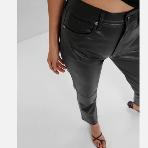 GAP High Rise Vegan Leather Vintage Slim Ankle Jeans Black Size 30/10 RT$90 NEW - Picture 3 of 15